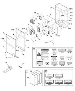 Transfer Switch - Hingeless Enclosure Diagram and Parts List for 071045-01  Briggs and Stratton Generator